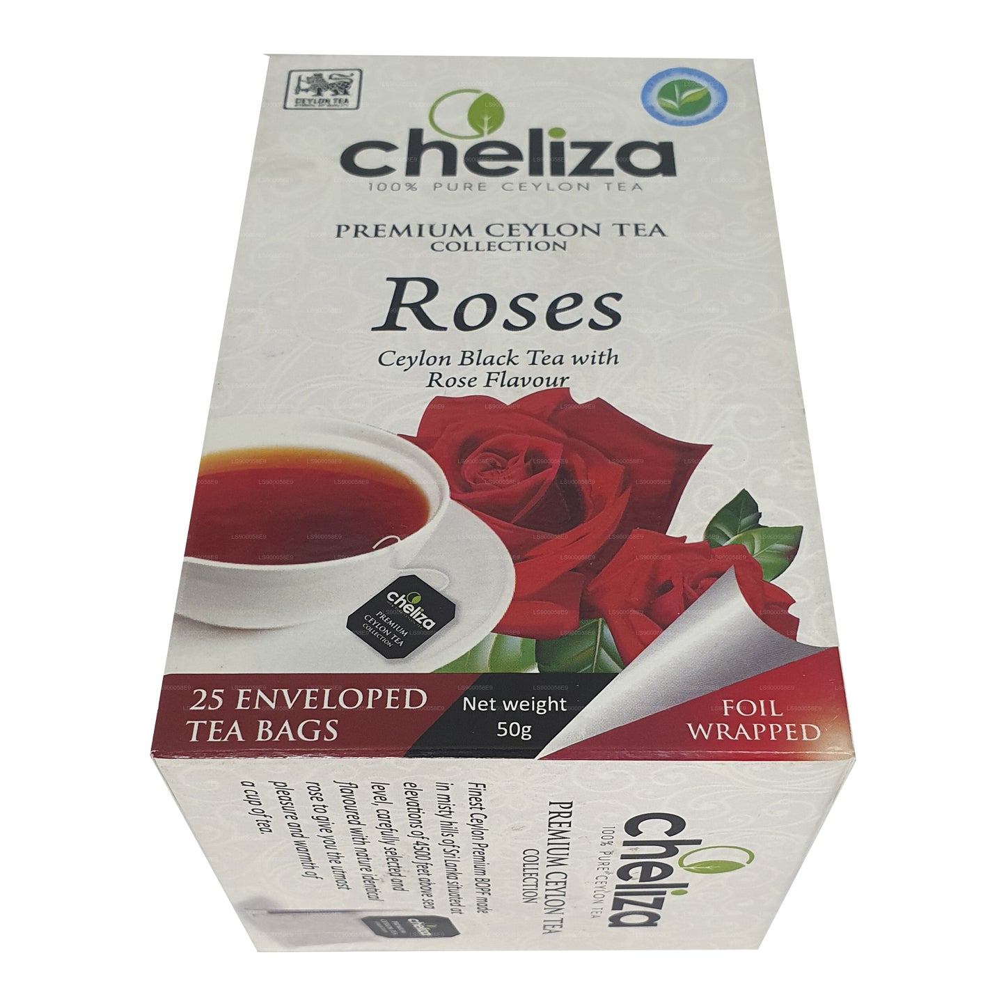 Cheliza Ceylon Black Tea with Rose Flavour (50g) 25 Tea Bags