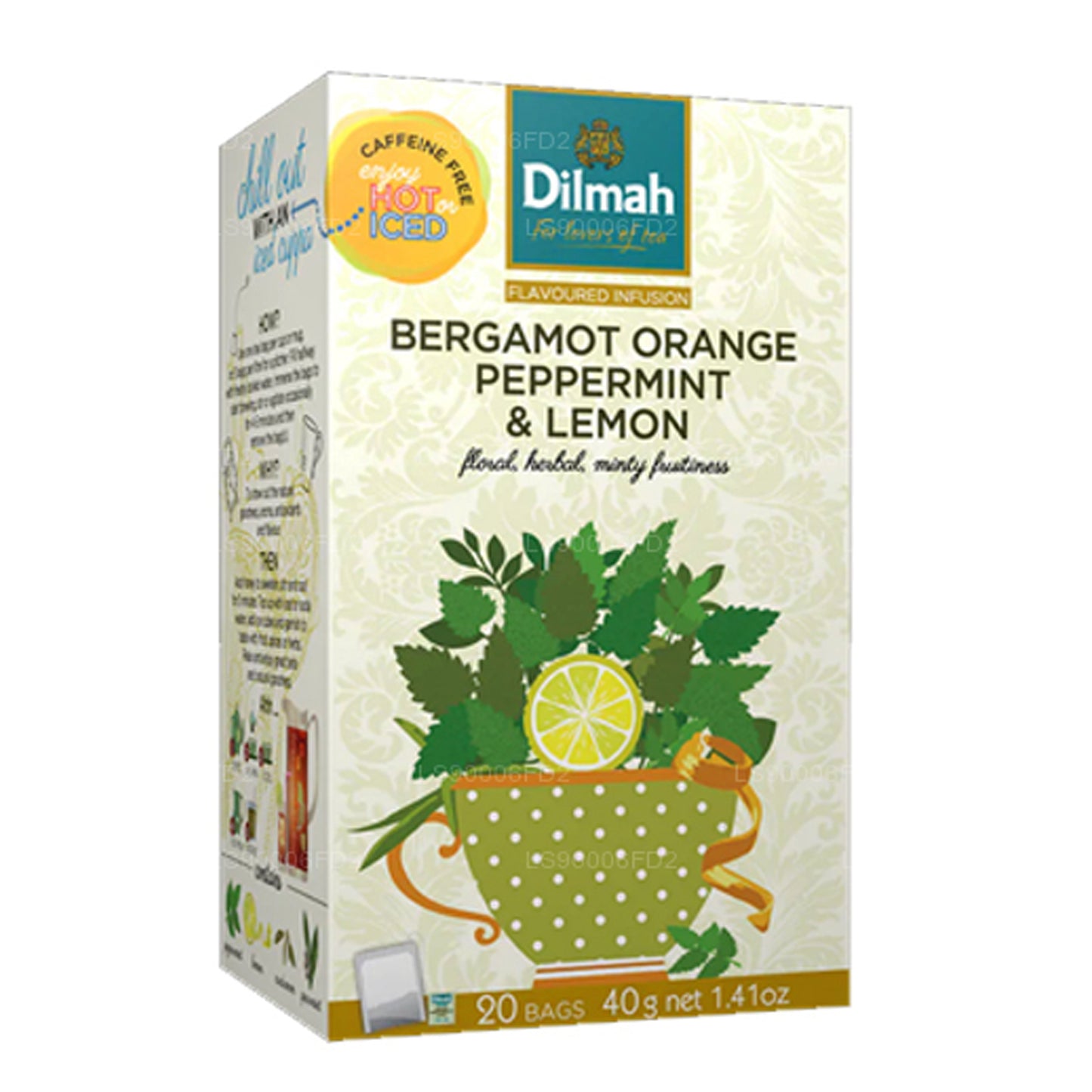 Dilmah Bergamot Orange Peppermint & Lemon Natural Infusion (20 Tea Bags)