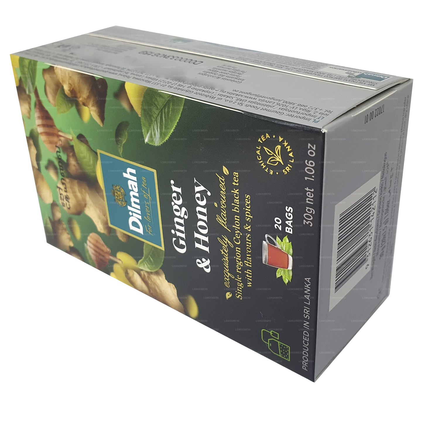 Dilmah Ginger and Honey Flavored Tea (30g) 20 Tea Bags