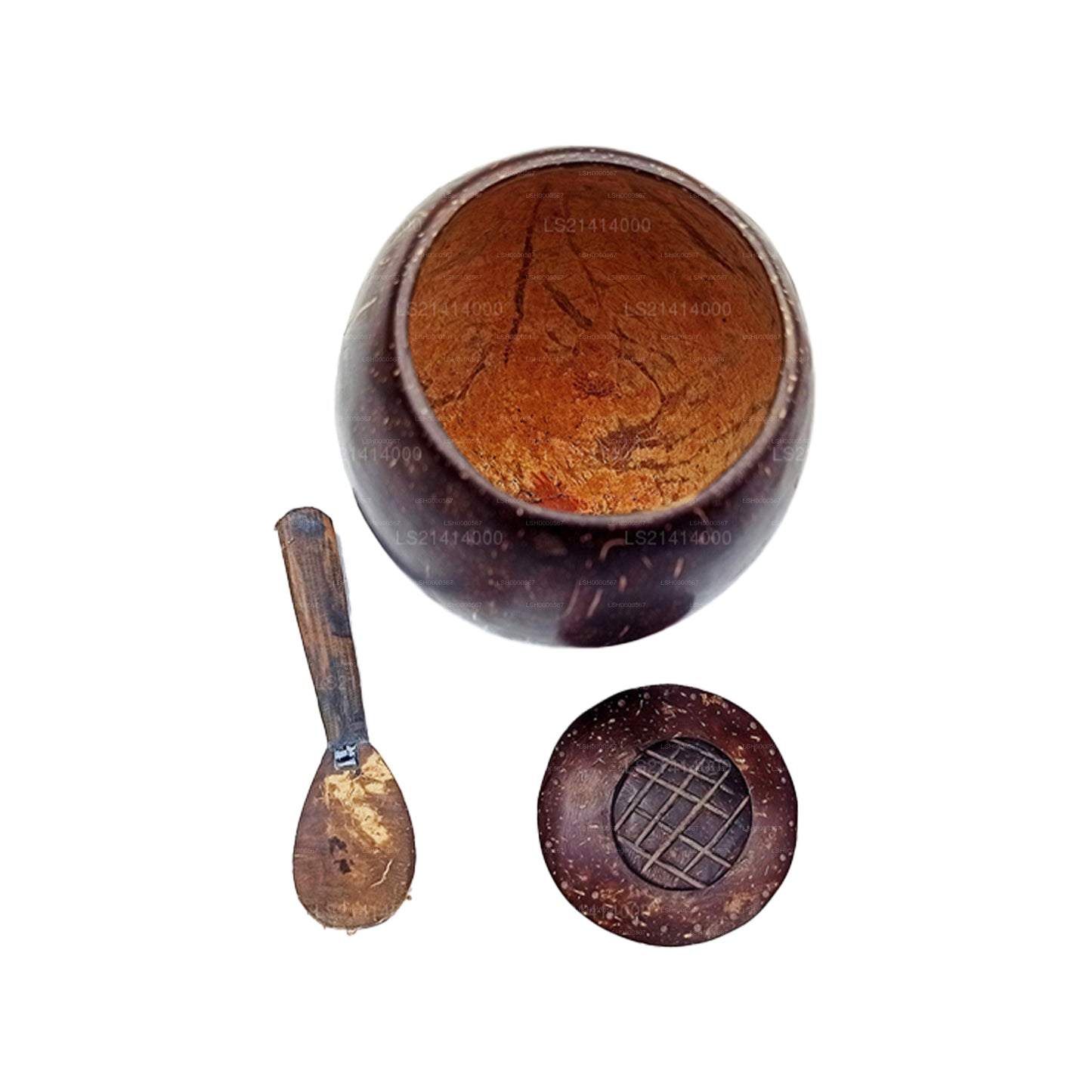 Coconut Shell Spice Bottle and Spoon