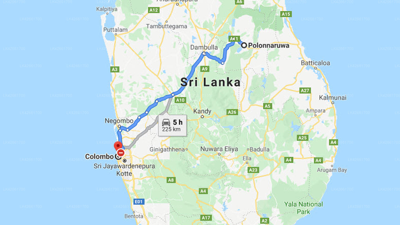 Polonnaruwa City to Colombo City Private Transfer
