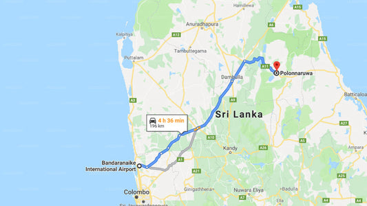 Transfer between Colombo Airport (CMB) and EKHO Lake House, Polonnaruwa