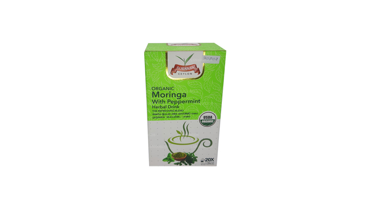 Rolanta Organic Moringa With Peppermint Herbal Drink (40g) 25 Tea Bag