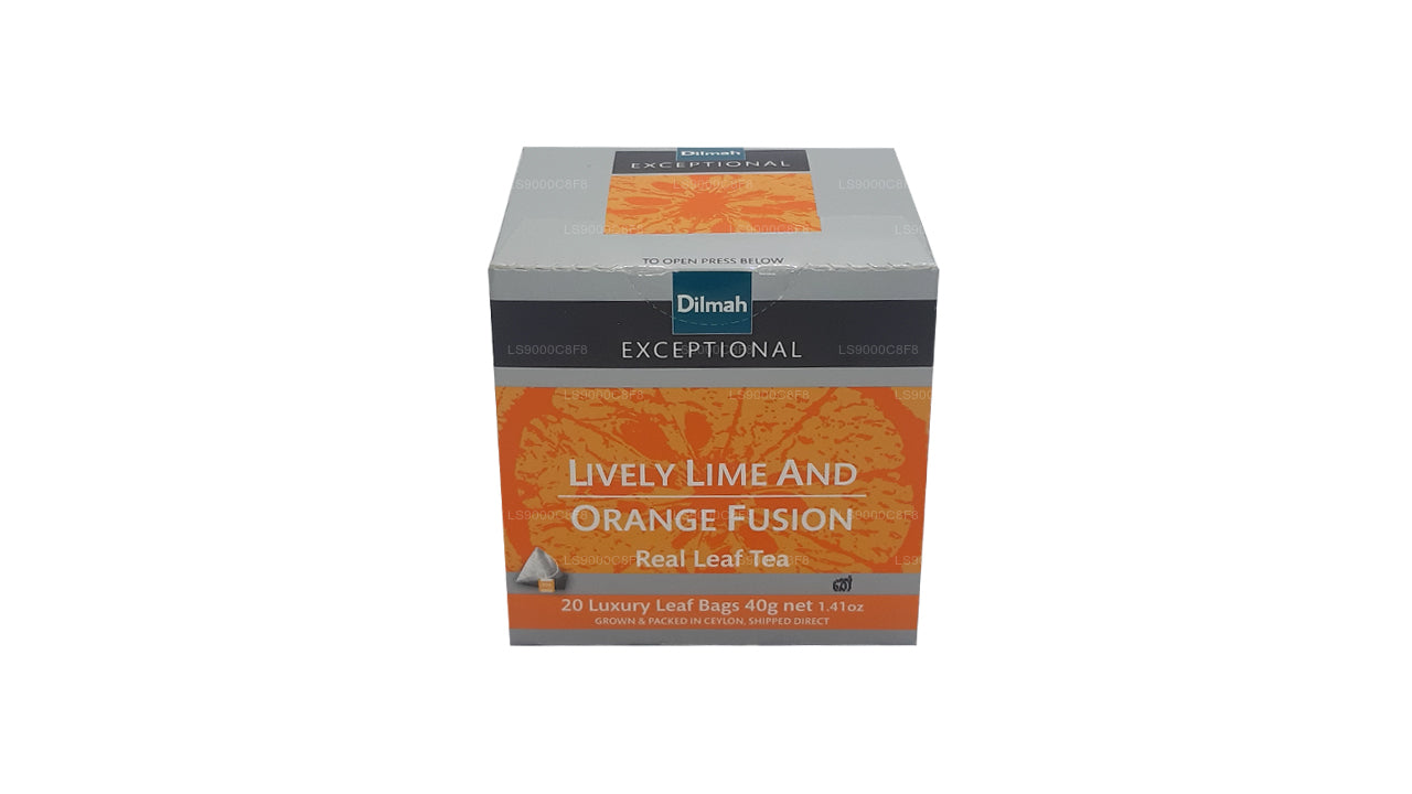 Dilmah Exceptional Lively Lime and Orange Fusion Real Leaf Tea (40g) 20 Tea Bags