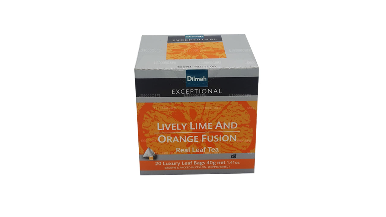 Dilmah Exceptional Lively Lime and Orange Fusion Real Leaf Tea (40g) 20 Tea Bags